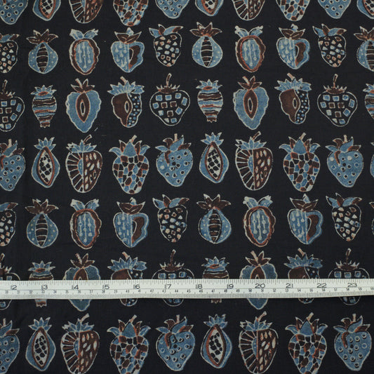 Natural Dyed Block Print Cotton - Berry