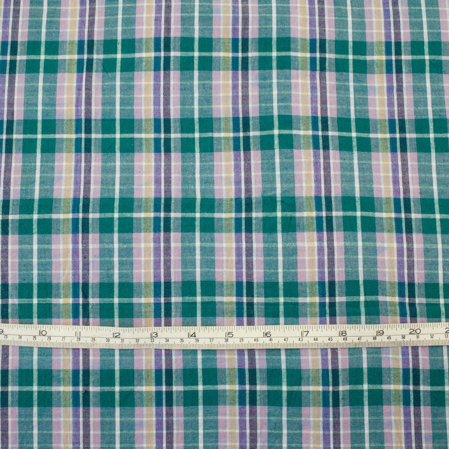Handwoven YD Cotton Check - Teal