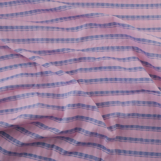 Handwoven Cotton - Pink and Purple Stripe