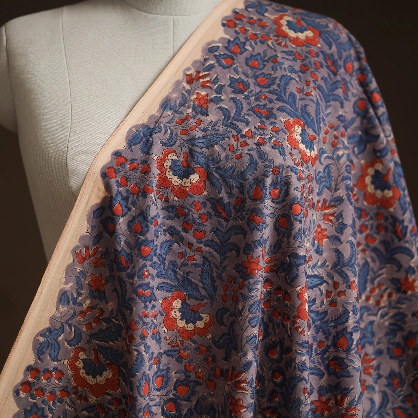 Hand Block Print Cotton - Purple Floral