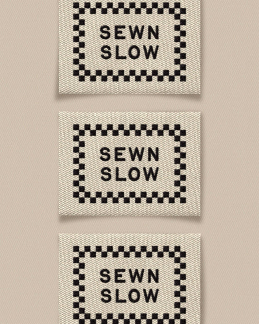 Sewn Slow Ivory Garment Labels