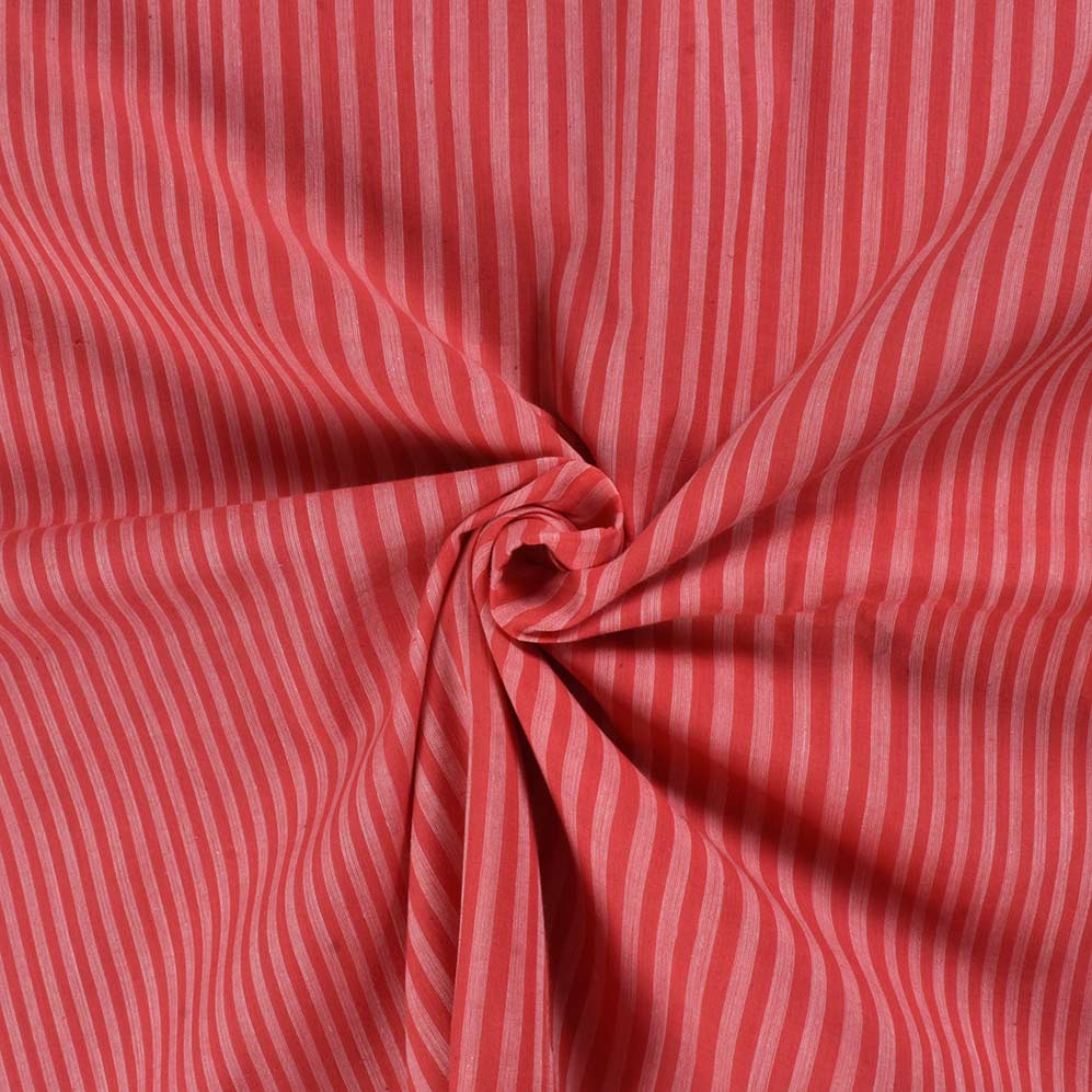 Handwoven Cotton - Pink and Red Stripe