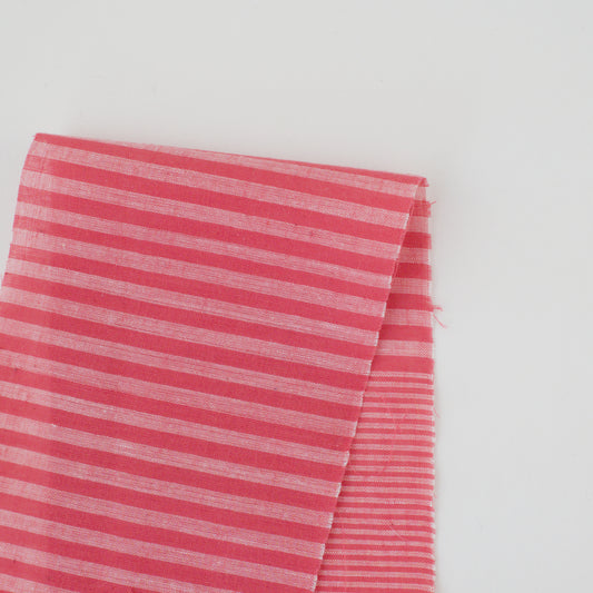 Handwoven Cotton - Pink and Red Stripe
