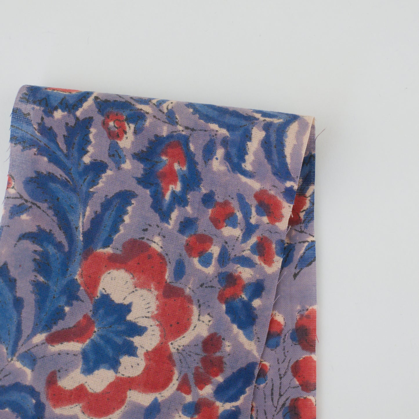 Hand Block Print Cotton - Purple Floral