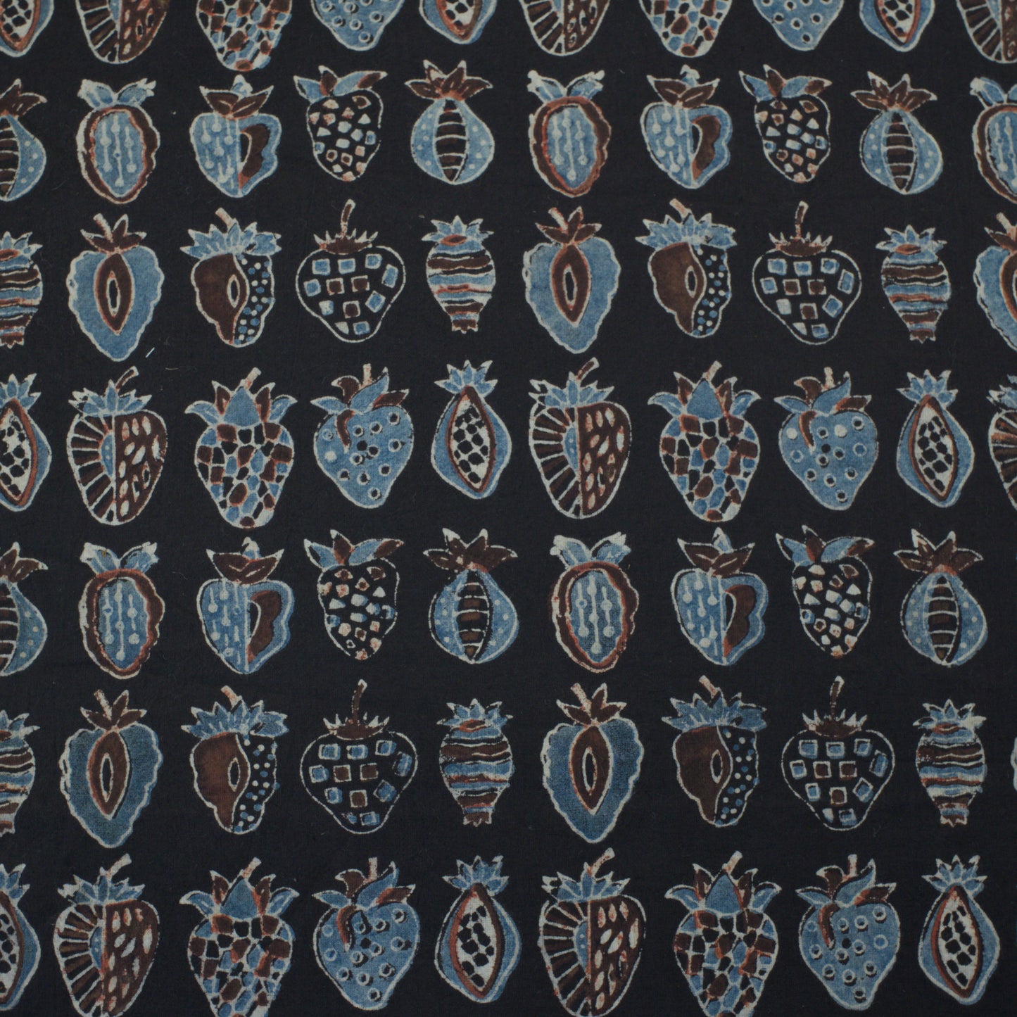 Natural Dyed Block Print Cotton - Berry