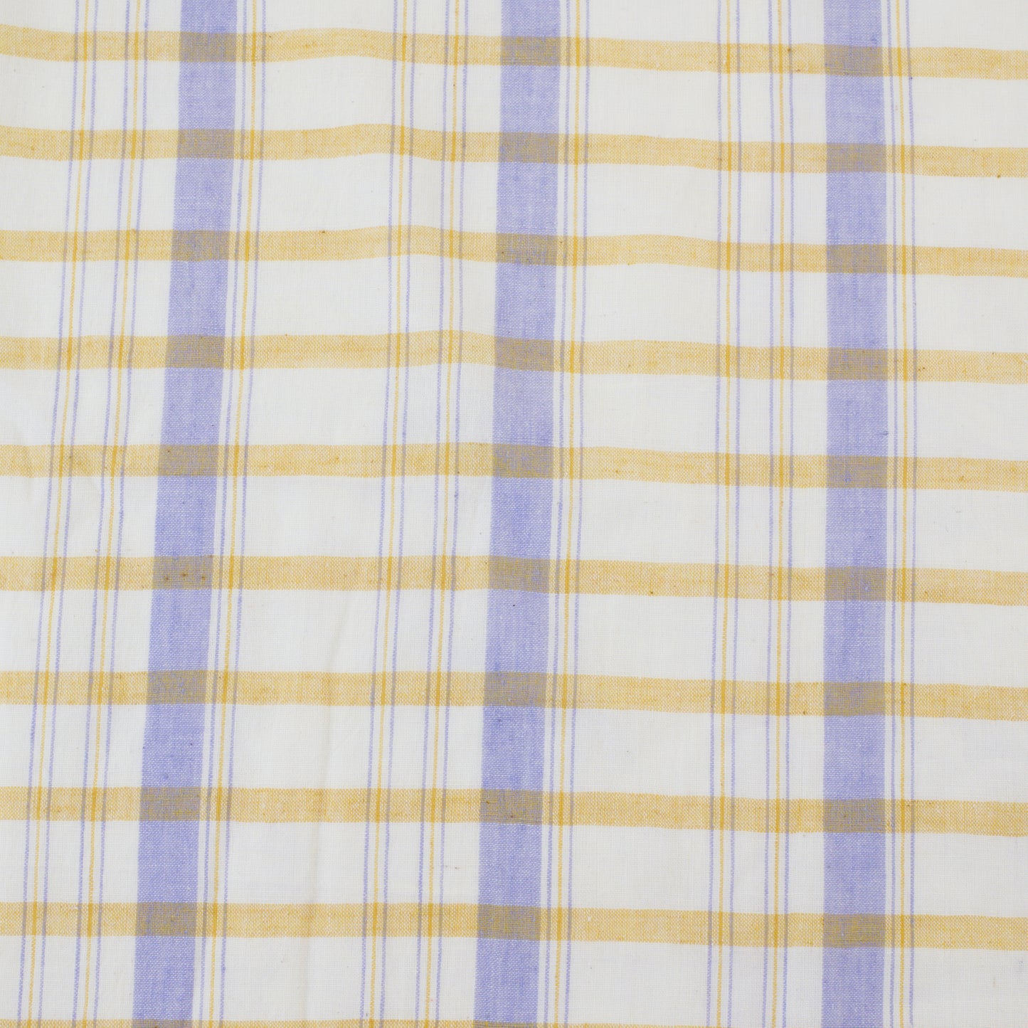 Handwoven Cotton Check - Yellow and Lilac