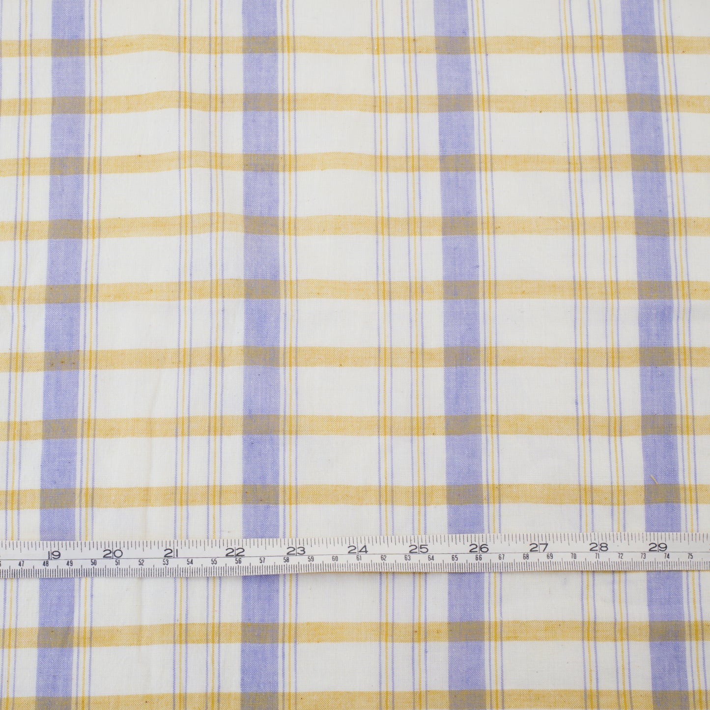 Handwoven Cotton Check - Yellow and Lilac