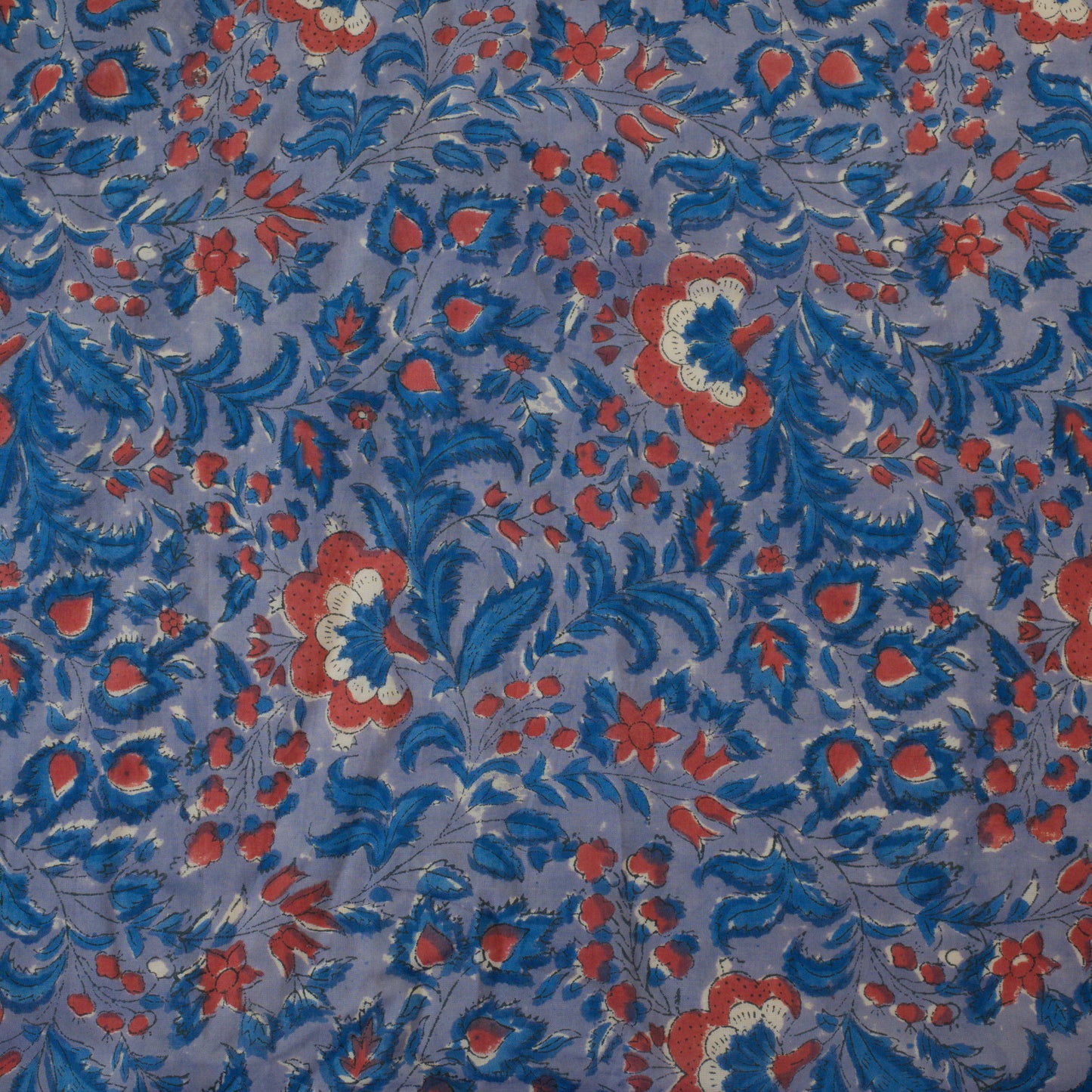 Hand Block Print Cotton - Purple Floral