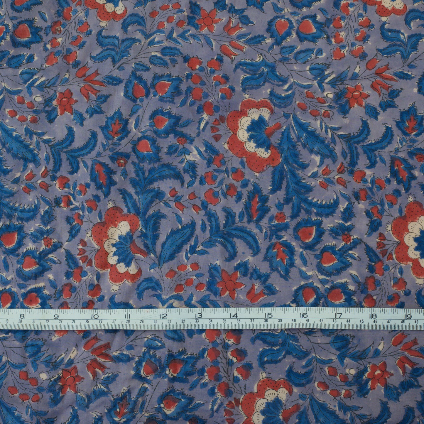 Hand Block Print Cotton - Purple Floral