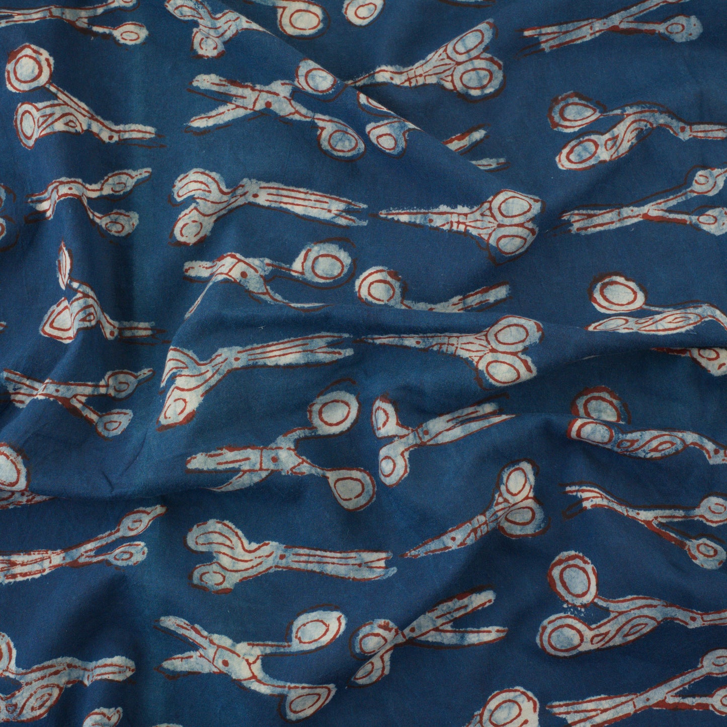 Natural Dyed Block Print Cotton - Snip Snip