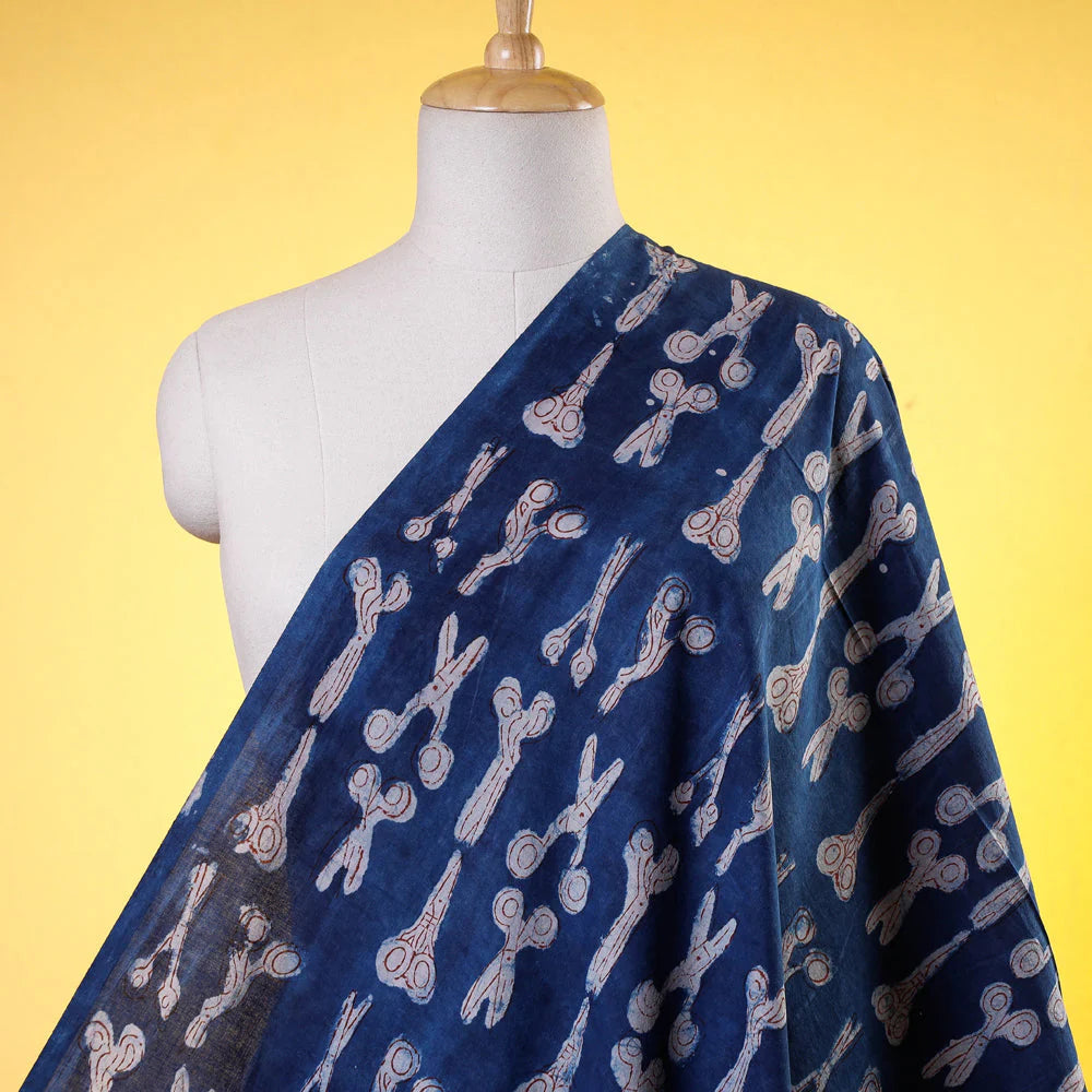 Natural Dyed Block Print Cotton - Snip Snip
